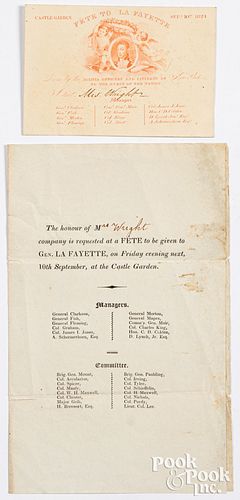 Marquis de Lafayette Fete Invitation