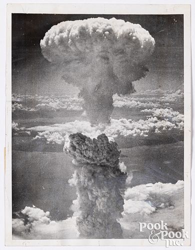 Press photograph of the atomic bomb, Nagasaki