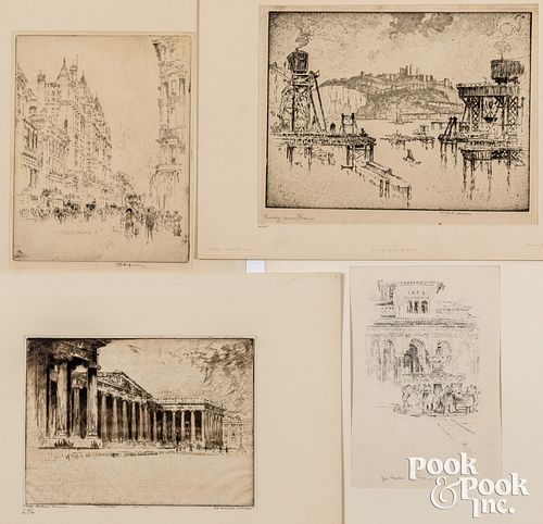 Four Joseph Pennell etchings