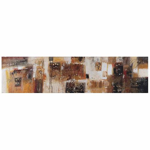 AGUSTÍN CASTRO LÓPEZ, Sin título, Firmado, Óleo y arena sobre tela, 50 x 200 cm | AGUSTÍN CASTRO LÓPEZ, Untitled, Signed, Oil and sand on canvas, 19.6