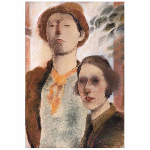 JORGE ALZAGA, Sin título, Firmado, Pastel sobre papel, 72 x 49 cm