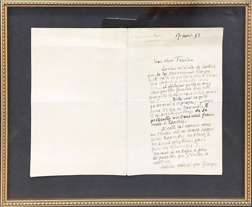 Camille Pissarro - Hand Written Note