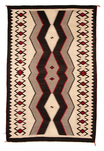 Diné [Navajo], Teec Nos Pos Textile with Water Bug Designs, ca. 1940