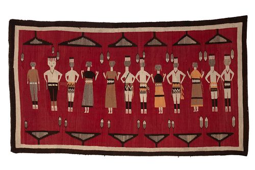 Diné [Navajo], Yei-Bi-Chai Textile, ca. 1930