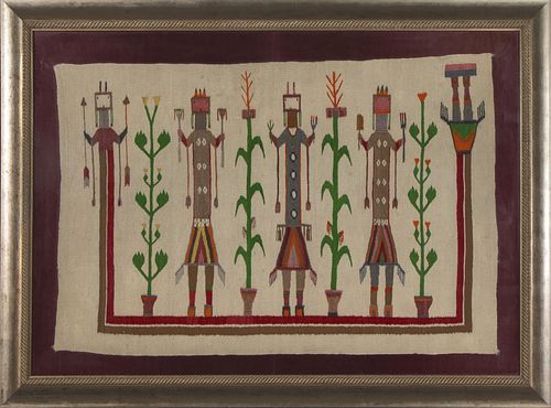 Diné [Navajo], Yei-Bi-Chai Textile, ca. 1950