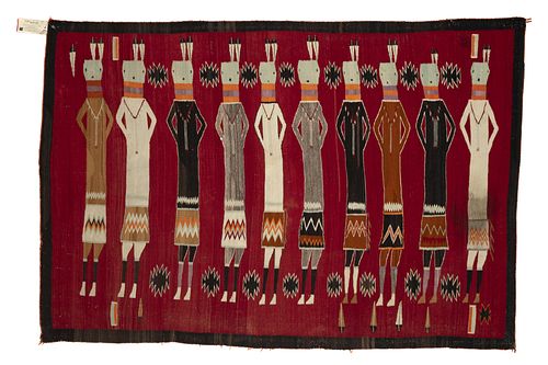 Diné [Navajo], Yei-Bi-Chai Textile, ca. 1910