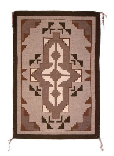 Diné [Navajo], Two Grey Hills Textile, ca. 1970