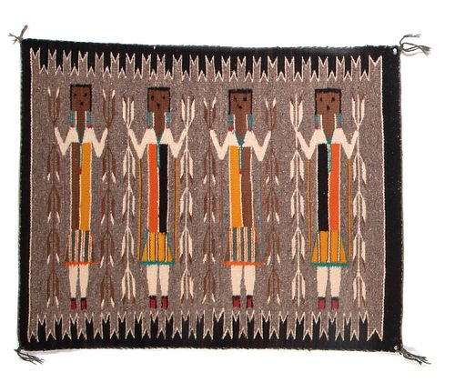 Diné [Navajo], Shiprock Yei-Bi-Chai Textile, ca. 1950