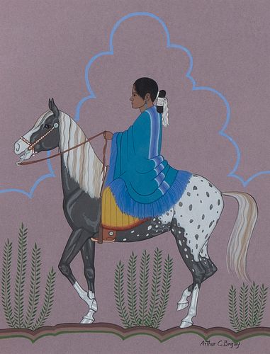Arthur Begay, Untitled (Navajo Woman on Horse)