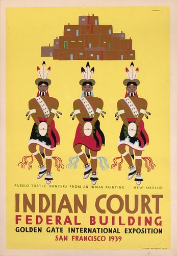 Louis Siegriest, Indian Court Federal Building / Pueblo Turtle Dancers, 1939