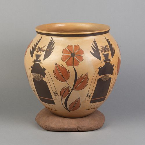 Hopi, Nyla Sahmie, Polychrome Pictorial Storage Jar, ca. 1985