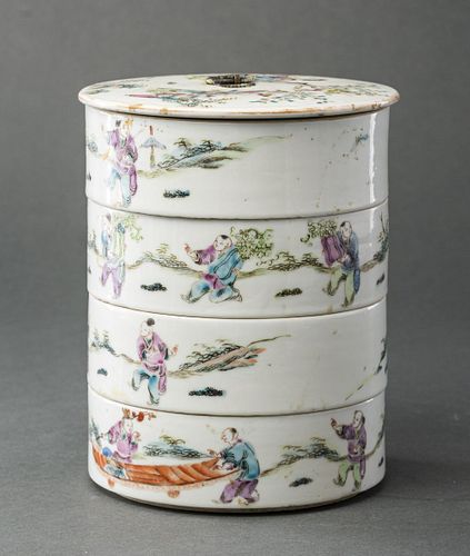 Chinese Famille Rose Porcelain Stacking Box