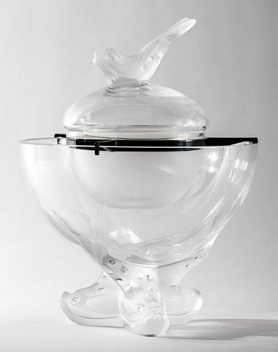 Lalique "Igor" Caviar Server, Koi Fish Motif
