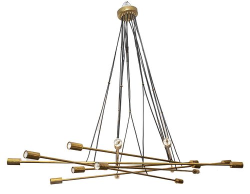 Italian Mid-Century Modern Style Brass Rod Pendant