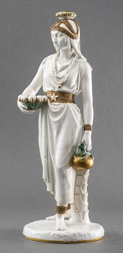 English Porcelain Sculpture of a Woman