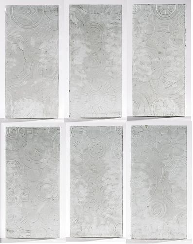Sabino French Art Deco Frosted Art Glass Panels, 6