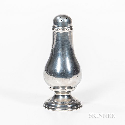 Pewter Shaker, Thomas Danforth III, Stepney, Connecticut, and Philadelphia, Pennsylvania, early 19th century, baluster form with molded