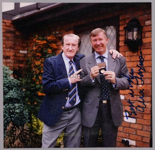 Sir Alex Ferguson and Harry Goodwin, colour photograph, signed & inscribed by both, with dedication,