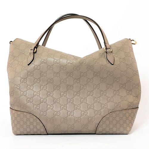Gucci Guccissima Medium Bree Convertible Top Handle Bag Grey