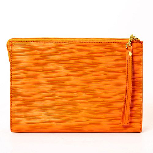 Fiocchi Italy Epi Leather Orange Pouch Bag