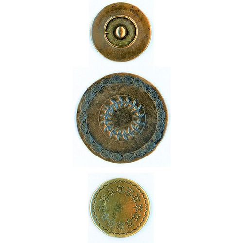A SMALL CARD OF 18TH CENTURY METAL BUTTONS