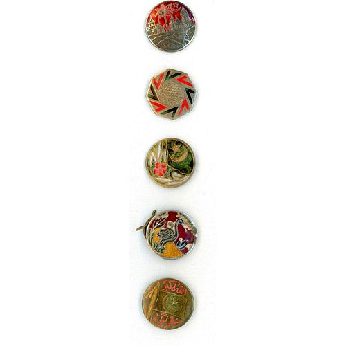 A SMALL CARD OF DIV 3 DECCAN ENAMEL BUTTONS