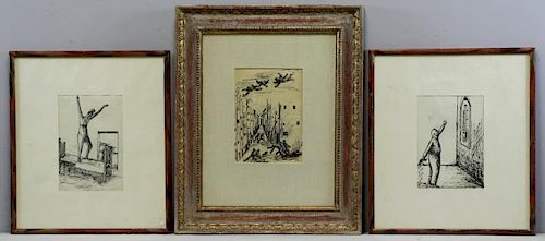 ROSAI, Ottone. Three Ink Drawings on Paper.