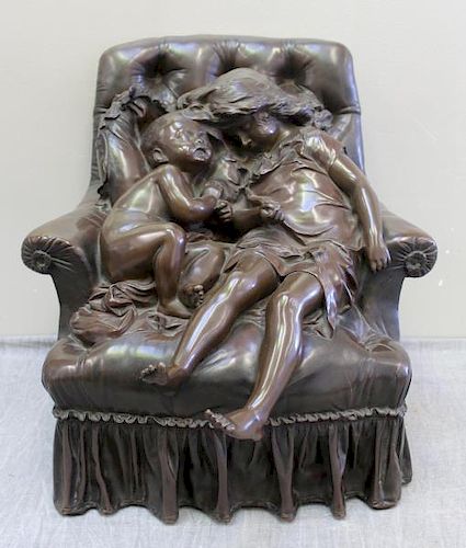 CROISY, Aristide-Onesime. Bronze Sculpture of