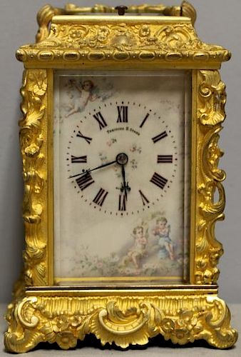 Dore Bronze Repeater French Carriage Clock with