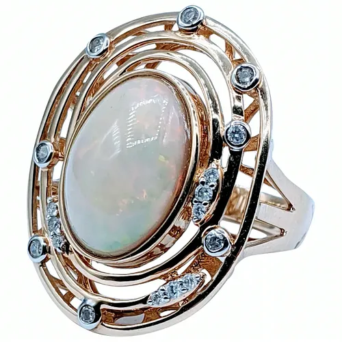 Dazzling Opal and Diamond Fashion Ring