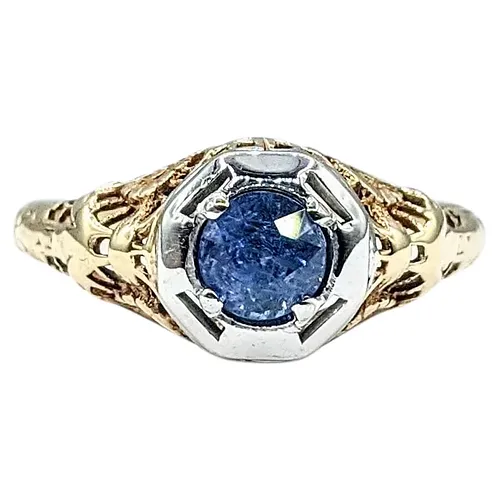 Unique Art Deco Sapphire Engagement Ring
