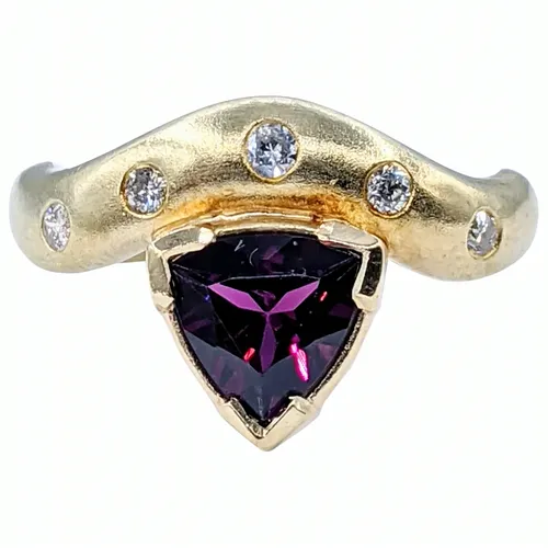 Vintage Violet Garnet & Diamond Fashion Ring