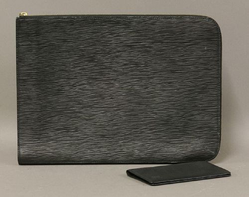 A Louis Vuitton Poche portfolio black epi leather