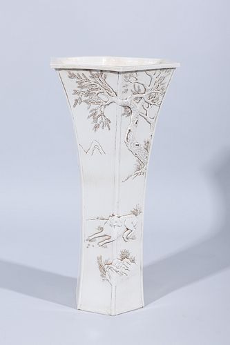 Chinese Porcelain Tall White Vase