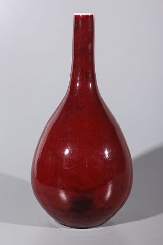 Chinese Porcelain Red Glazed Bottle Vase