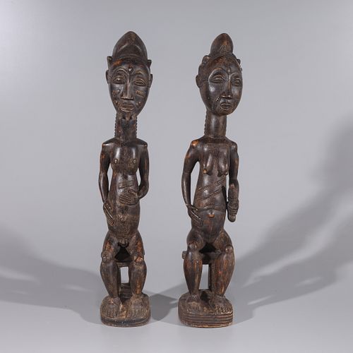 Pair African Ivory Coast Fertility Idols