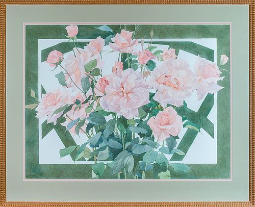 SUSAN PETTY, "Roses," Watercolor on paper