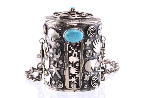 Armand American Horse Silver Turquoise Trinket Box