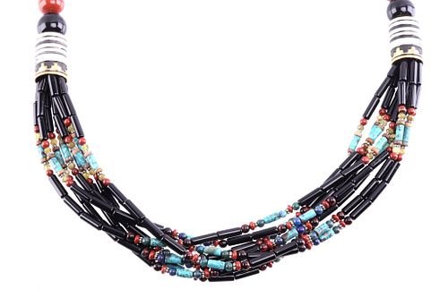 Navajo T&R Singer Lone Mountain Turquoise Necklace