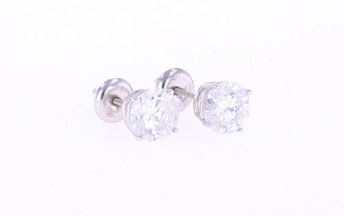 RARE 3.00 cts. Diamond Stud 18K Earrings