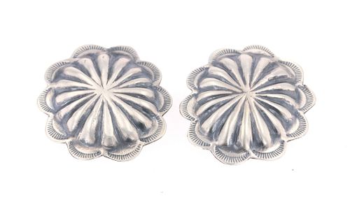 Navajo Sterling Silver Concho Pendant Earrings