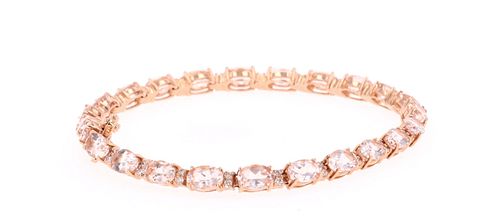 Opulent Morganite & 14k Rose Gold Tennis Bracelet