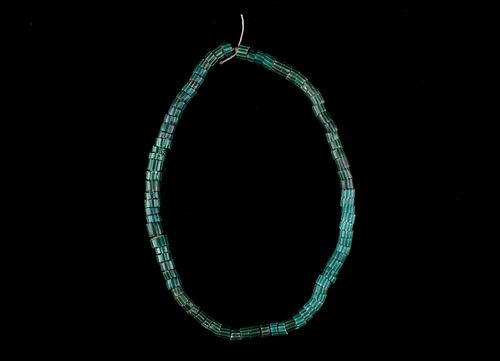 Early 1800's Green Chevron Trade Bead Necklace