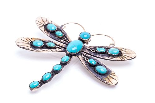 Armand American Horse Turquoise Dragonfly Pin
