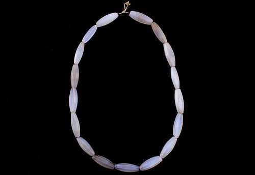 Oblong Dutch Opaque Large Trade Bead Necklace