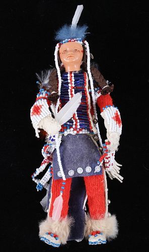 Crow Beaded Hide Doll from Montana