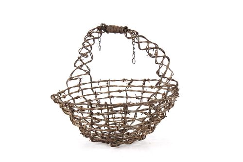 Clidden's "Winner" Barbed Wire Ranch Decor Basket