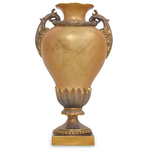 1937 Royal Worcester Gilt Porcelain Urn Vase