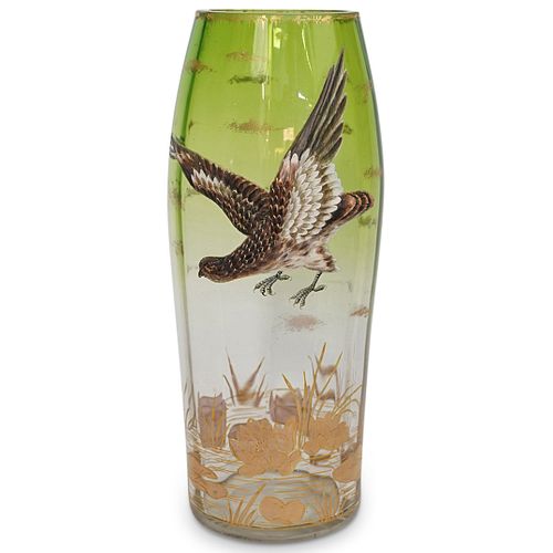 Moser Glass Flying Eagle High Relief Vase