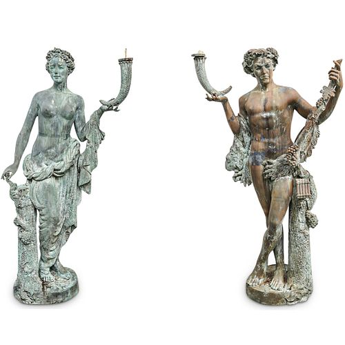 Roman-Greco Bronze Figural Garden Statues